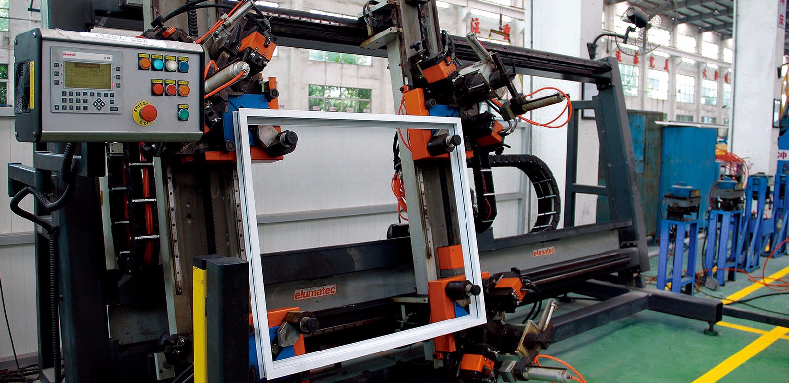 Elumatec numerical controlled double-wheel ram machine